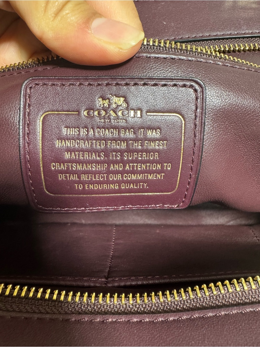 Coach Plum Leather Satchel with Gold Hardware - Picture 4 of 8